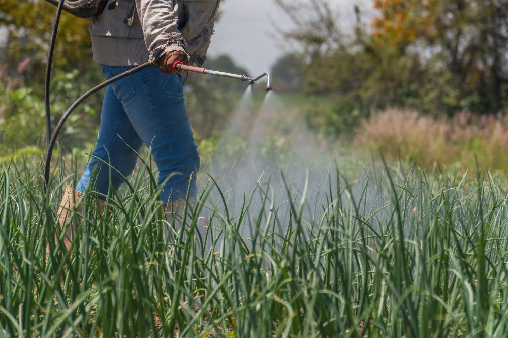 Imagen agricultor pulverizando fitosanitarios