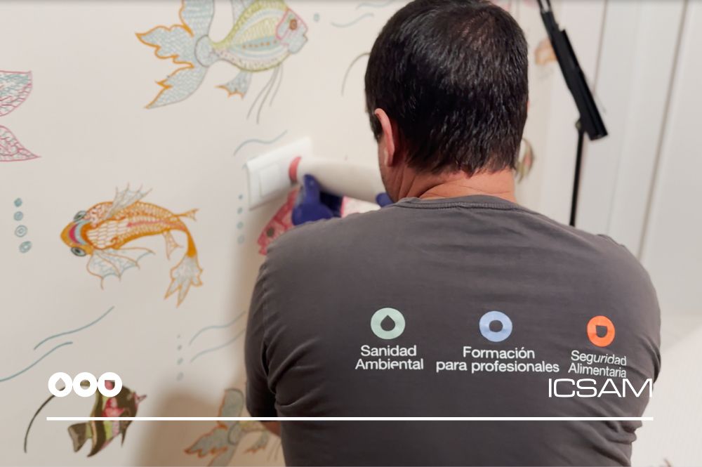 Imagen de ICSAM realizando tratamiento de chinches