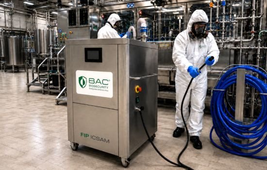1 - Imagen de la preparación de máquina FIP para la nebulización