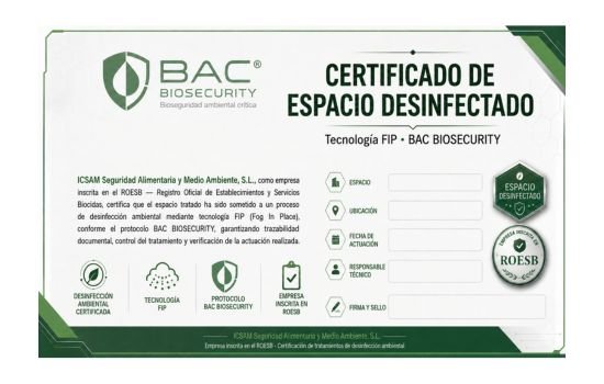 10 - Certificado de espacio desinfectado